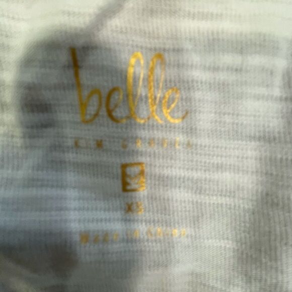 COPY - Belle by Kim Gravel cotton white top XS Pom Pom - Picture 4 of 8